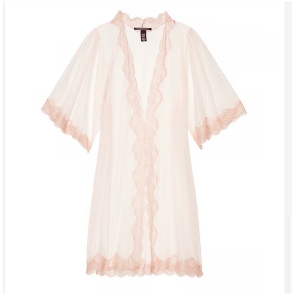 VS Lace Trim Kimono Robe - Picture 2 of 8